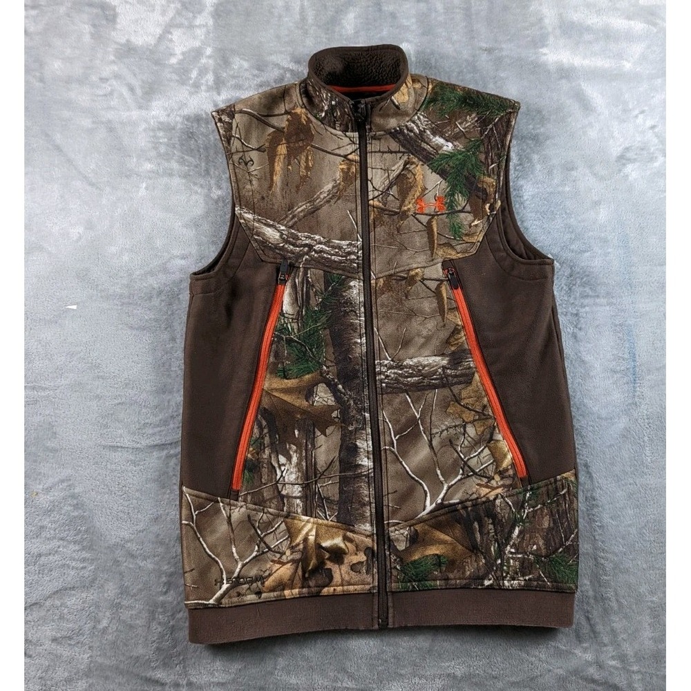Under Armour Vest Men Small Ayton Cold Gear Storm Camo Realtree Hunting Fleece